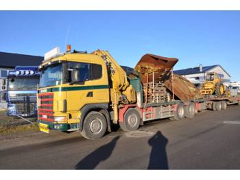 شاحنات مسطحة Scania R124 8X2 420, HIAB 700 bodbil: صور 1