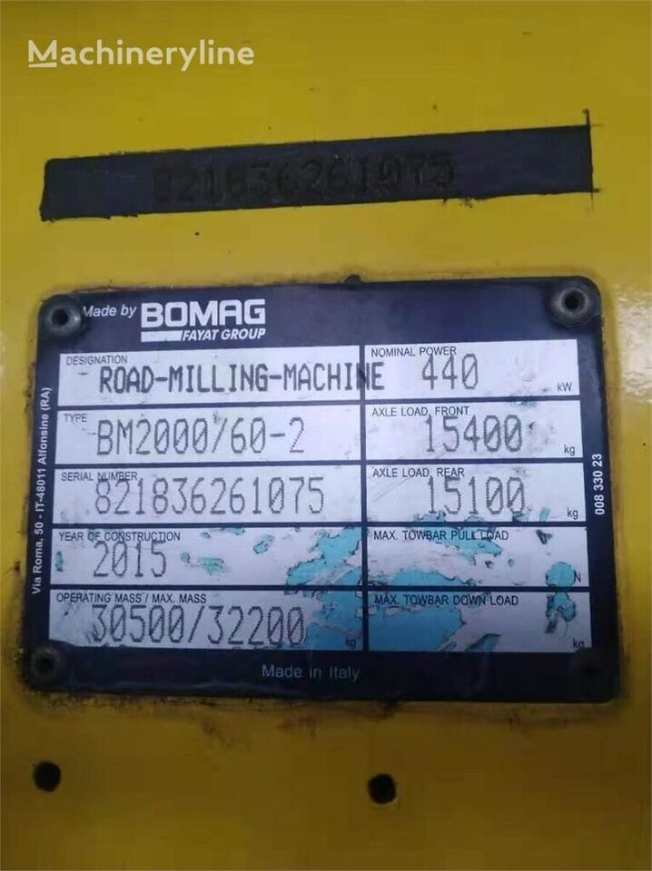 ماكينات لصقل الأسفلت BOMAG BM2000/60-2: صور 5