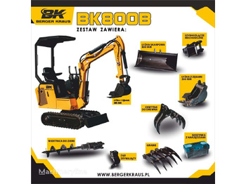 Berger Kraus Mini Excavator BK800B with FULL equipment - حفارة مصغرة
