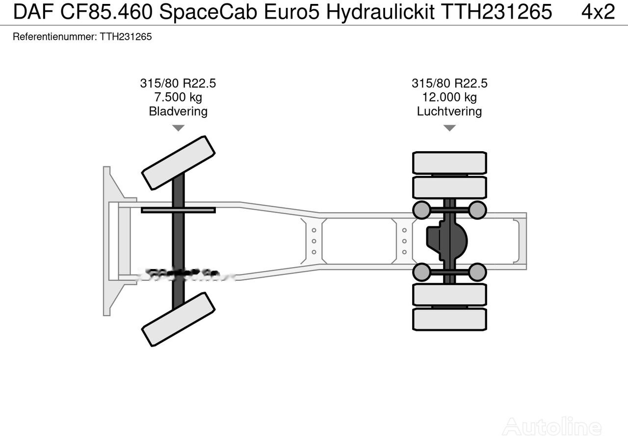 DAF CF85.460 SpaceCab Euro5 Hydraulickit إيجار DAF CF85.460 SpaceCab Euro5 Hydraulickit: صور 16