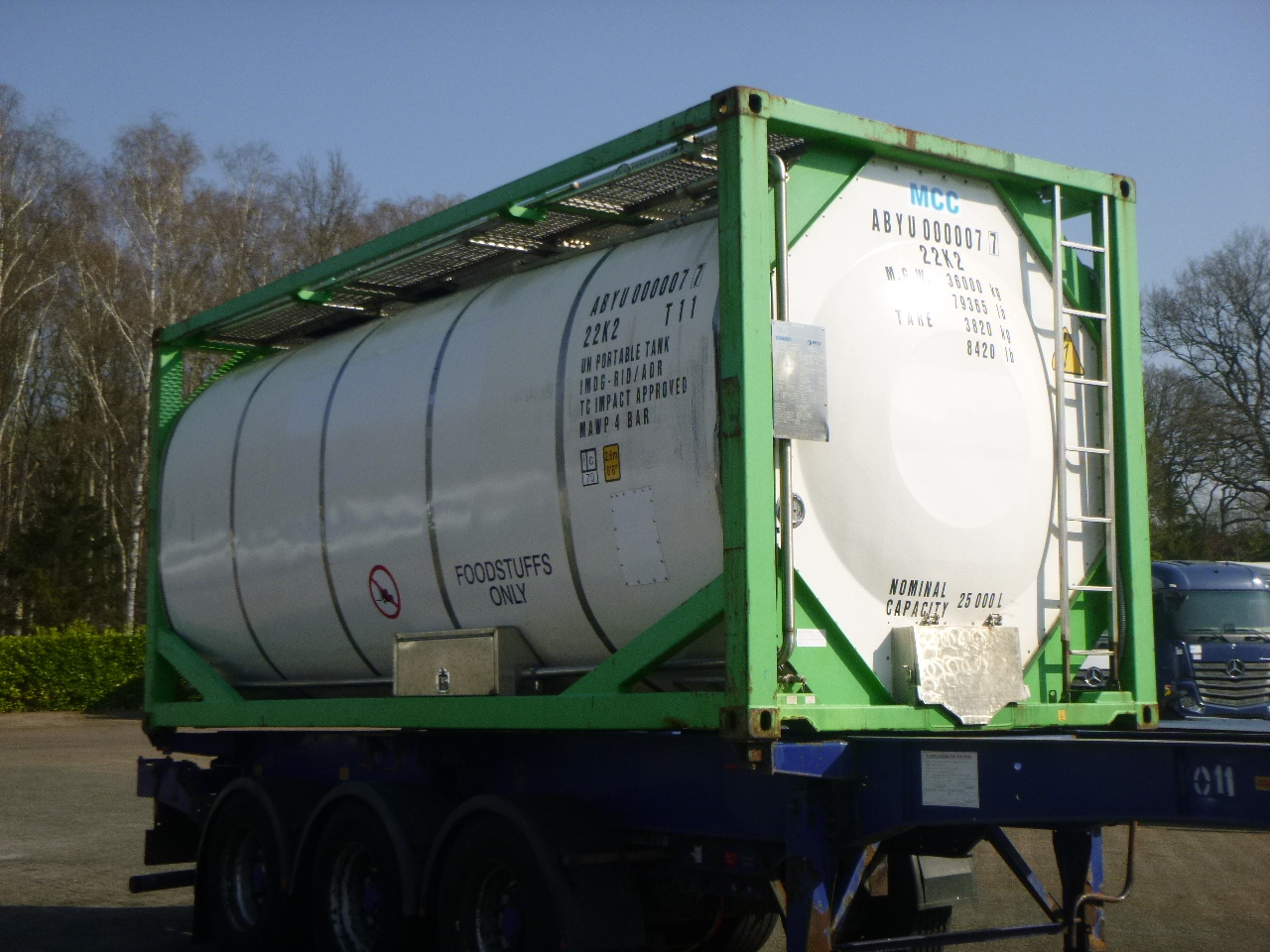 صهريج حاوية, نصف مقطورة Danteco Food tank container inox 20 ft / 25 m3 / 1 comp: صور 2