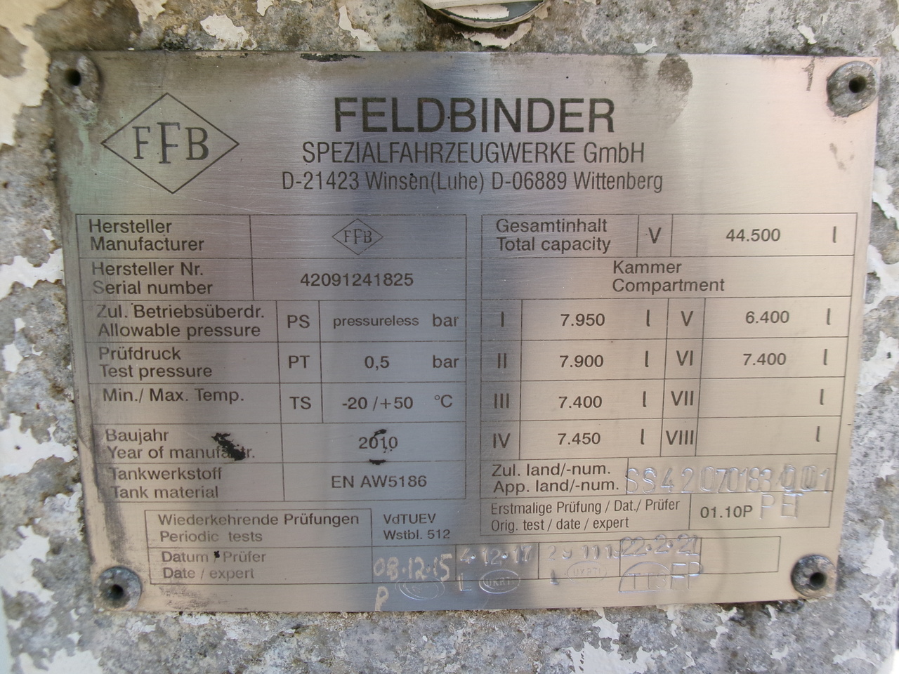 نصف مقطورة صهريج لنقل الوقود Feldbinder Fuel tank alu 42 m3 / / 6 comp + pump: صور 29