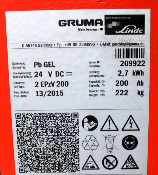 البطارية GRUMA 24 Volt 2 PzV 200 Ah: صور 5