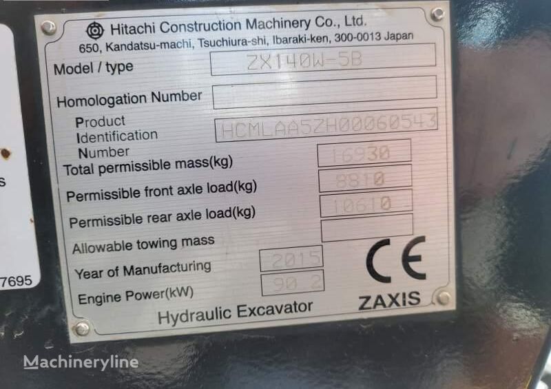 حفارة على عجلات Hitachi ZX 140 W / SPROWADZONE Z FRANCJI / 3 300 MTH: صور 2