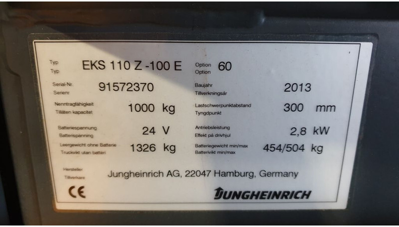 رافعات ترتيب البضائع Jungheinrich EKS110: صور 5