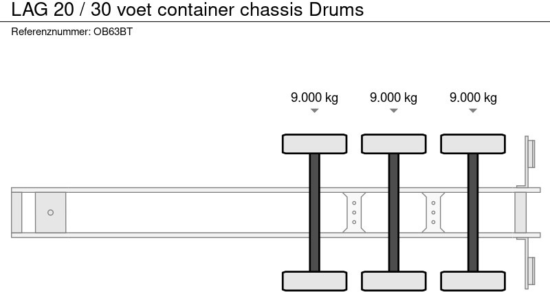 شاحنات الحاويات / جسم علوي قابل للتغيير نصف مقطورة LAG 20 / 30 voet container chassis Drums: صور 19