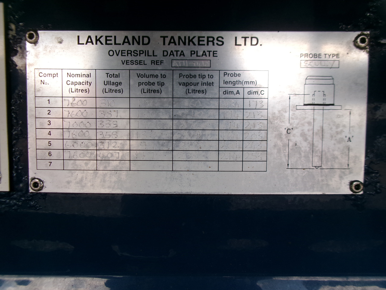 نصف مقطورة صهريج لنقل الوقود Lakeland Fuel tank alu 42.8 m3 / 6 comp + pump: صور 29