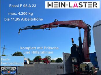 شاحنات مسطحة, شاحنة كرين Mercedes-Benz Fassi 95 A 23. 4.200 kg bis 11,95m Funk Pritsche: صور 1