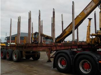 مقطورة الغابات, نصف مقطورة Nooteboom Tri Axle Timber Trailer, Hydraulic Crane, Hydraulic Rotating Grapple (Plating Certificate Available): صور 1