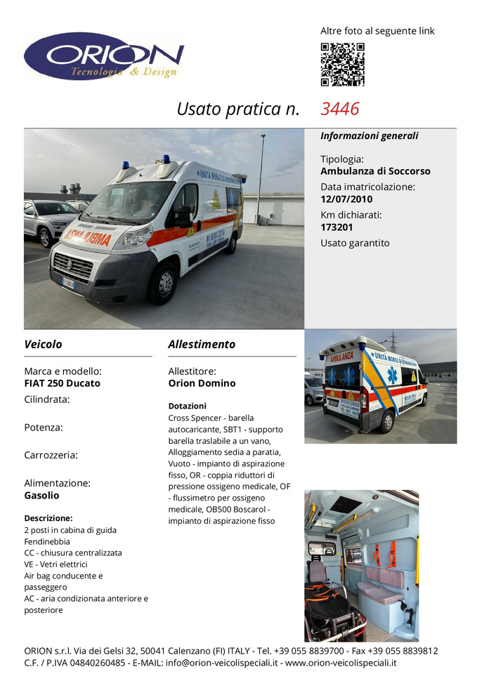 سيارة إسعاف ORION - ID 3446 FIAT 250 DUCATO: صور 6