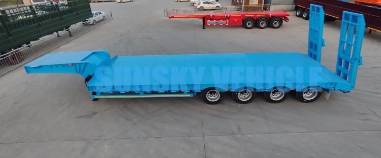 جديد عربة مسطحة منخفضة نصف مقطورة لنقل المعدات الثقيلة SUNSKY 3-Axle 30Ton lowbed semi-trailer: صور 6