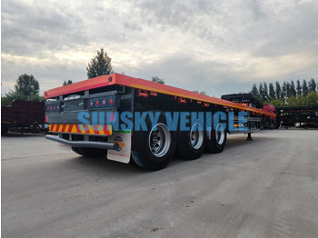 جديد نصف مقطورة مسطحة لنقل البضائع الحرة SUNSKY 40FT 3 axle flatbed trailer: صور 5