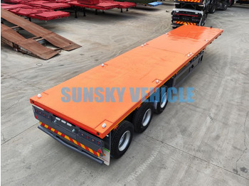 جديد نصف مقطورة مسطحة لنقل البضائع الحرة SUNSKY 40FT 3 axle flatbed trailer: صور 4