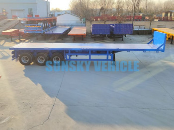 جديد نصف مقطورة مسطحة لنقل البضائع الحرة SUNSKY 40FT 3 axle flatbed trailer: صور 3