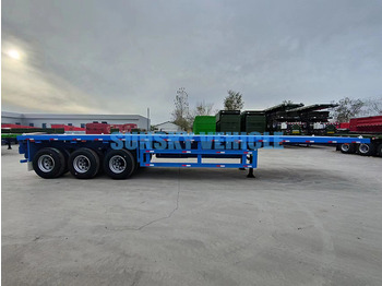 جديد نصف مقطورة مسطحة لنقل البضائع الحرة SUNSKY 40FT 3 axle flatbed trailer: صور 2