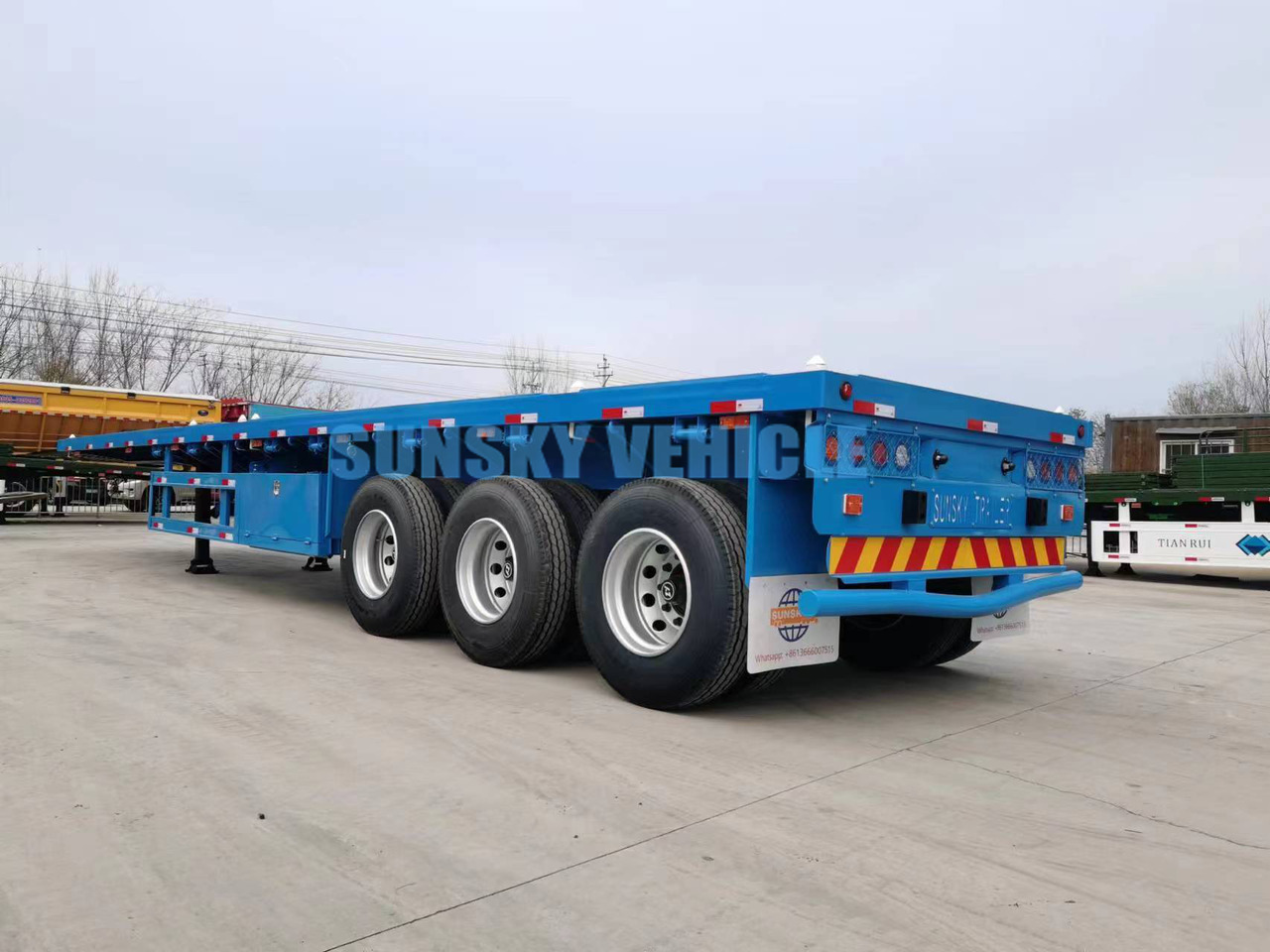 جديد نصف مقطورة مسطحة لنقل البضائع الحرة SUNSKY 40FT 3 axle flatbed trailer: صور 10