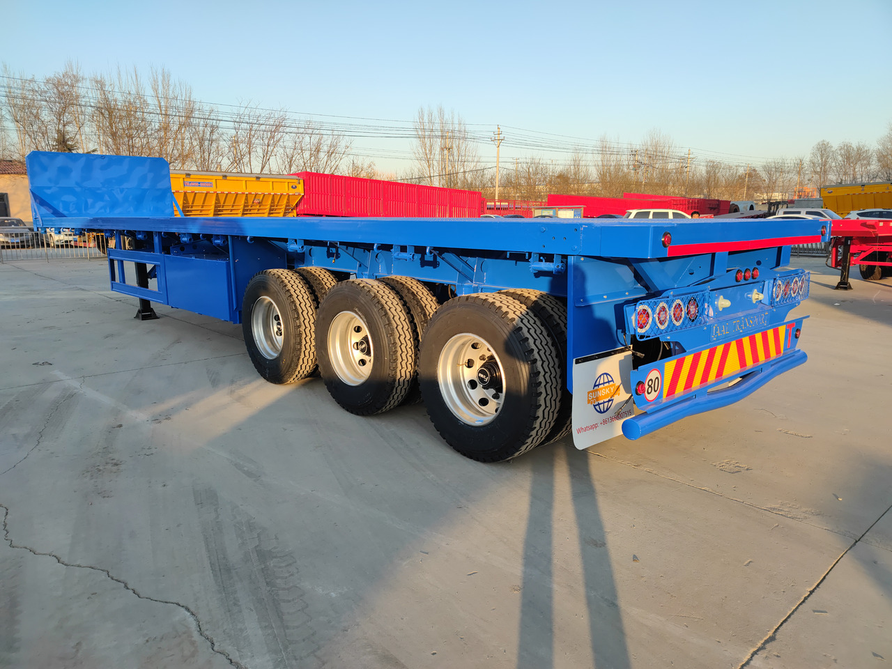 جديد نصف مقطورة مسطحة لنقل البضائع الحرة SUNSKY 40FT 3 axle flatbed trailer: صور 14