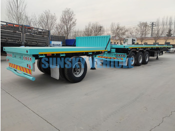 جديد نصف مقطورة مسطحة لنقل البضائع الحرة SUNSKY 40FT Flatbed Trailer: صور 3