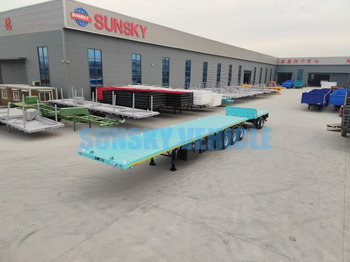 جديد نصف مقطورة مسطحة لنقل البضائع الحرة SUNSKY 40FT Flatbed Trailer: صور 4