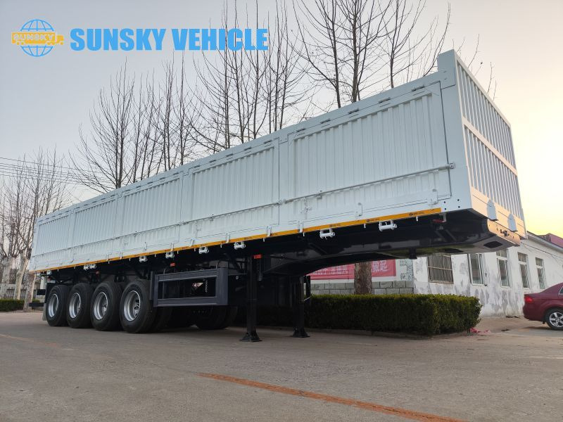 جديد شاحنات الحاويات / جسم علوي قابل للتغيير نصف مقطورة لنقل حاويات SUNSKY 60Ton 4 axle sidewall tipper trailer: صور 4