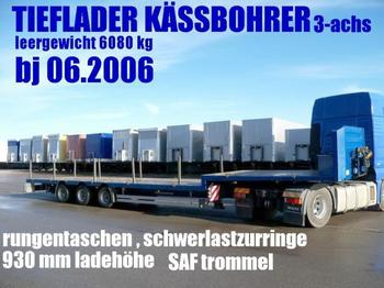 Kässbohrer JB / JUMBO TIEFLADER PLATTFORM rungen/ 4 to.zurr - عربة مسطحة منخفضة نصف مقطورة