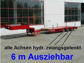 Möslein 3 Achs Tieflader, ausziehbar 6 m, alle ach - عربة مسطحة منخفضة نصف مقطورة