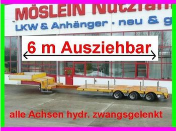 Möslein 3 Achs Tieflader, ausziehbar 6 m, alle achsen hydr. gelenkt - عربة مسطحة منخفضة نصف مقطورة
