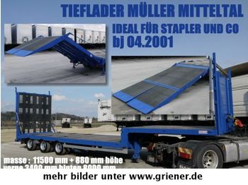Müller-Mitteltal TS 3 / TIEFLADER HYDRAULISCHE RAMPE STAPLER / !!  - عربة مسطحة منخفضة نصف مقطورة