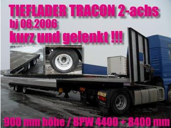  TRACON 2-achs / LENKACHSE / BPW / NL 28690 kg - عربة مسطحة منخفضة نصف مقطورة