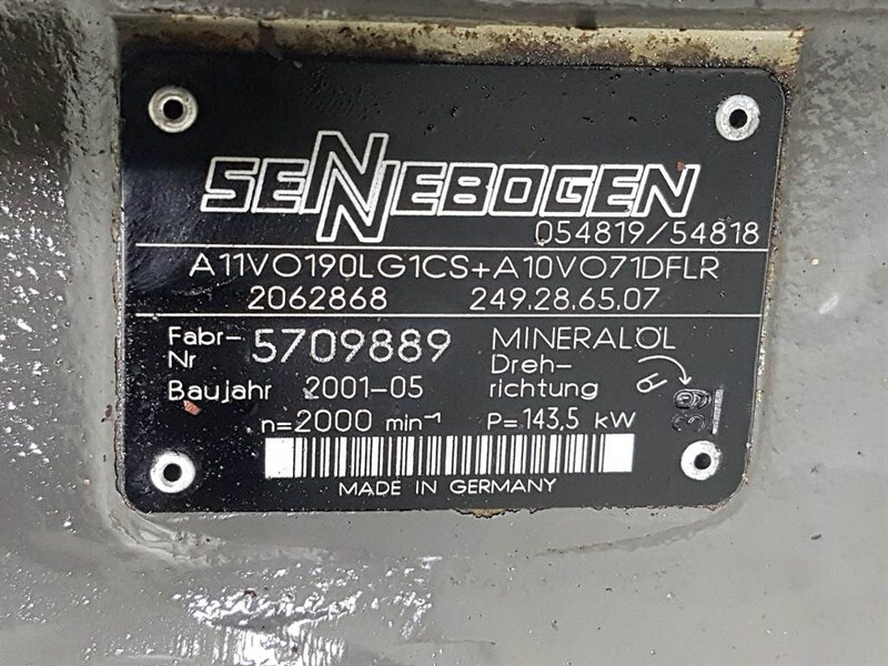علم السوائل المتحركة - آلات البناء Sennebogen -Rexroth A11VO190LG1CS-Load sensing pump: صور 8