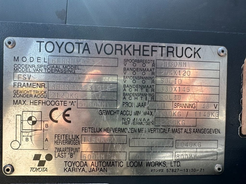شاحنة مناولة Toyota 6FBRE14 Triplex 1.4 ton Triplex Elektra Reachtruck: صور 5