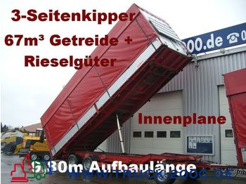 KEMPF 3-Seiten Getreidekipper 67m³   9.80m Aufbaulänge - قلابة مقطورة