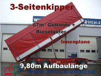 KEMPF 3-Seiten Getreidekipper 67m³   9.80m Aufbaulänge - قلابة مقطورة