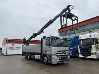Mercedes-Benz ACTROS 2544 * LIFT / LENKACHSE * TEREX KRAN *  - شاحنات مسطحة