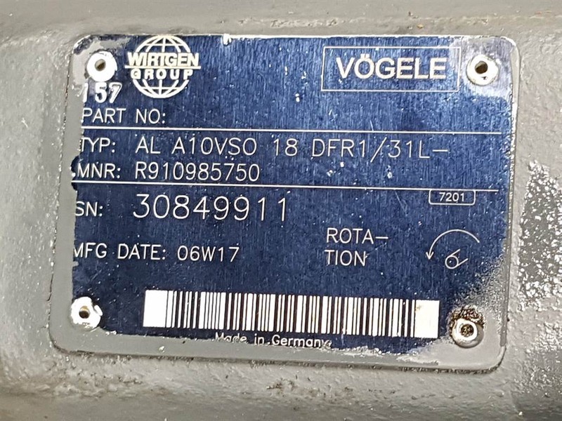علم السوائل المتحركة Vögele -Rexroth A10VSO18DFR1/31L-PSC12N-Load sensing pump: صور 4