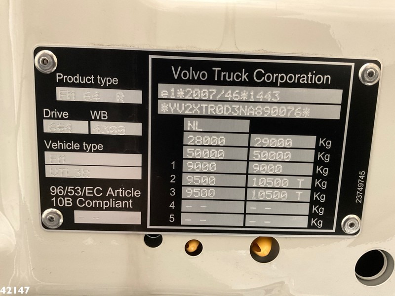 شاحنة ذات الخطاف Volvo FM 430 6x4 VDL 21 ton's haakarmsysteem + Hefbare achteras: صور 11