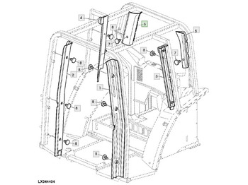 الكابينة والداخلية - الآلات والماكينات الزراعية John Deere 6920S - obicie słupka prawe tył plastik wnętrza L151564 L171208: صور 4