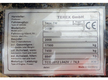 حفارة Atlas Terex 1404 ZW: صور 5