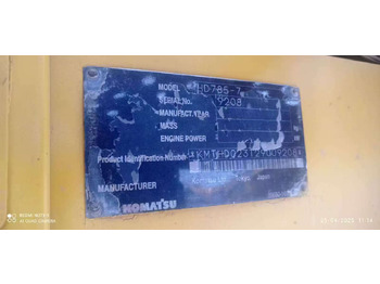 شاحنة قلابة للمحاجر KOMATSU HD785
