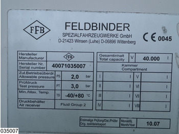 نصف مقطورة صهريج Feldbinder Silo 40.000 Liter, 3 Comp: صور 4 نصف مقطورة صهريج Feldbinder Silo 40.000 Liter, 3 Comp: صور 4