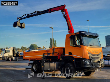 جديد قلابات, شاحنة كرين Iveco X-Way 400 4X2 New! Palfinger PK12.501 Crane 6m3 Meiller 3-SideTipper Navi ACC Euro 6: صور 3