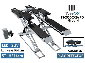 معدات الورش TSC5000X2A PD Alignment scissor lift - In floor - Free wheel lifting system - 5.6 m lightened runways - 5T - Play detector: صور 2