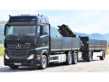 شاحنة كرين, شاحنات مسطحة Mercedes-Benz ACTROS 2542 + PK18002-EH C/FUNK + Anhänger!: صور 4