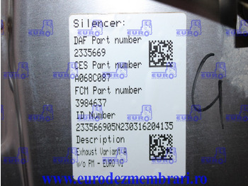 محول حفزي - شاحنة TOBA ESAPAMENT CATALIZATOR DAF XF XG EURO 6 2335669, 2327462, 2398002: صور 5