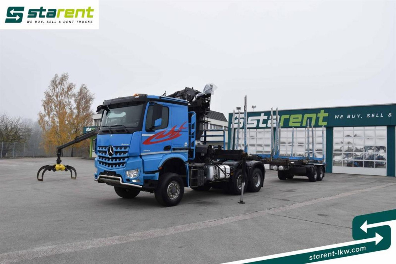 Mercedes Benz Arocs 3653 6x6 Penz Holzkran + Ressenig Holzrungen - شاحنة جرار: صور 1 Mercedes Benz Arocs 3653 6x6 Penz Holzkran + Ressenig Holzrungen - شاحنة جرار: صور 1