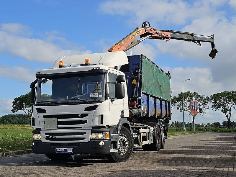 Scania P410 HOOK + BOX + CRANE - شاحنة ذات الخطاف, شاحنة كرين: صور 1 Scania P410 HOOK + BOX + CRANE - شاحنة ذات الخطاف, شاحنة كرين: صور 1
