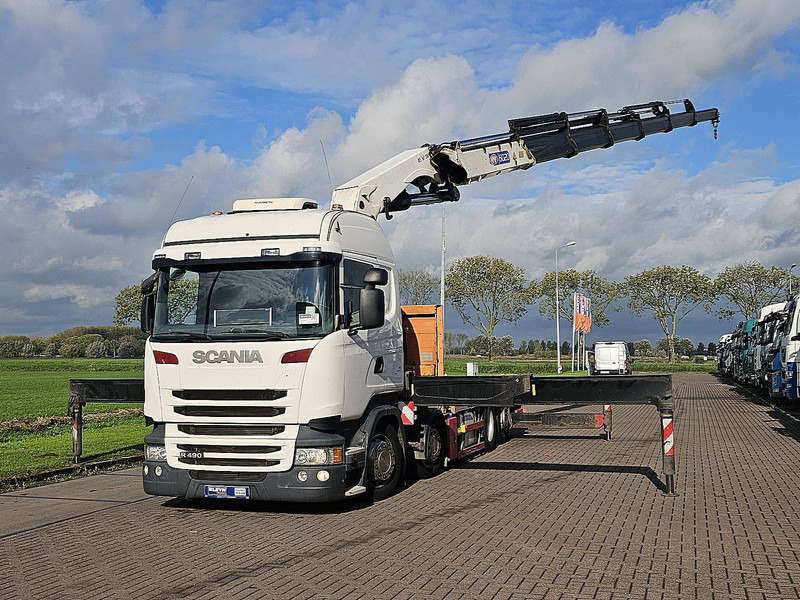 Scania R490 - شاحنات مسطحة, شاحنة كرين: صور 2 Scania R490 - شاحنات مسطحة, شاحنة كرين: صور 2