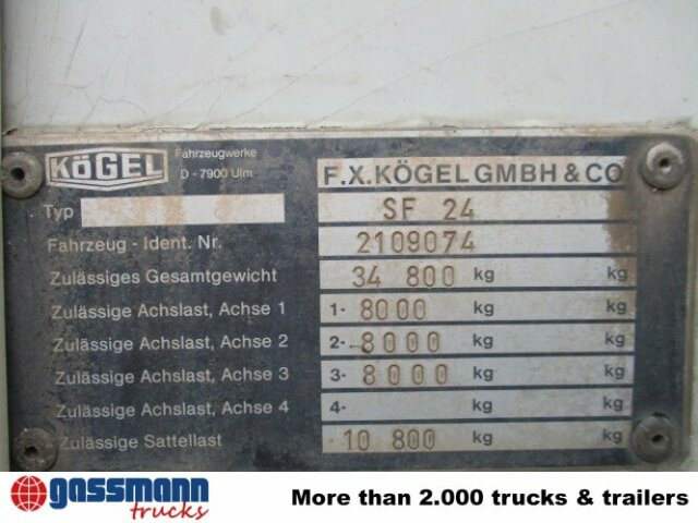Kögel SF 24 Kofferauflieger, gelenkte Achse, Rolltor, - بصندوق مغلق نصف مقطورة: صور 4 Kögel SF 24 Kofferauflieger, gelenkte Achse, Rolltor, - بصندوق مغلق نصف مقطورة: صور 4