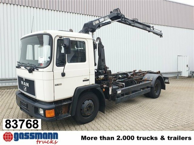 MAN 14.152 F 4x2 BB mit Kran Hiab 060-2 - شاحنة ذات الخطاف, شاحنة كرين: صور 1 MAN 14.152 F 4x2 BB mit Kran Hiab 060-2 - شاحنة ذات الخطاف, شاحنة كرين: صور 1