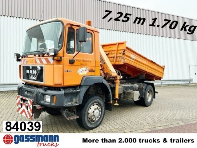 MAN 19.293 4x4 BL mit Kran Meiller MK77RS2 - قلابات, شاحنة كرين: صور 1 MAN 19.293 4x4 BL mit Kran Meiller MK77RS2 - قلابات, شاحنة كرين: صور 1